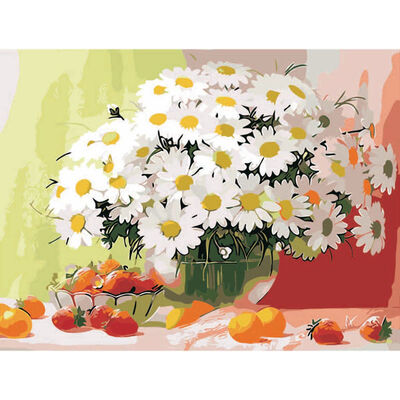 

UpperX Frameless DIY Digital Painting Daisy Fruit Paint Abstract Modern Wall Art Canvas Painting For Home Deco
