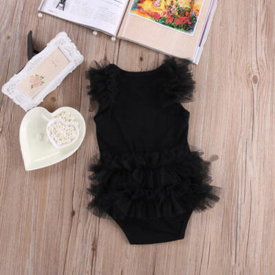 

Newborn Baby Girls My Little Black Dress Lace Tulle Romper Jumpsuit Outfits