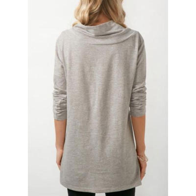 

Womens Blouse Tops Long Sleeve Cowl Neck T Shirt Casual Loose Party Pullover CA