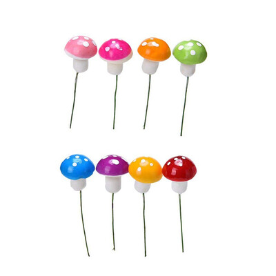 

UpperX 8-Piece Miniature Fairy Garden Mushroom Ornament Dollhouse Plant Pot Figurine DIY Decor Home Decoration