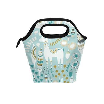 

Lunch Bag Tote Bag Feather Goat Travel Picnic Organizer Lunch Holder Handbags Lunch Bag Box for Office