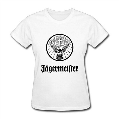 

Ronald  Richardson Womens Summer Fashion Cool Jagermeister Logo T-Shirt Tee White