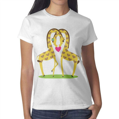 

Melinda Always Be Yourself Giraffe Womens White Tshirts Cotton Leisure T-Shirts