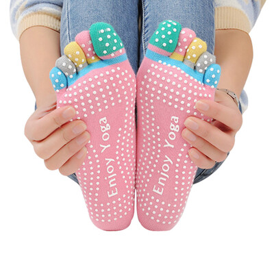 

Dewey grams of professional yoga socks non-slip ladies thickening cotton witch socks sports socks breathable sweat color finger powder