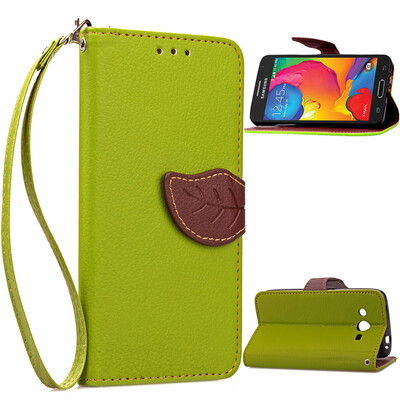 

Зеленый дизайн Кожа PU откидная крышка бумажника карты держатель чехол для Samsung Galaxy G386