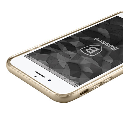 

Baseus iphone7plus mobile phone shell Apple 7plus transparent protective cover all-inclusive anti-fall hard frame 55-inch silicone soft shell soil Hao gold