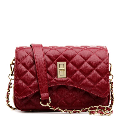

BOSTANTEN (BOSTANTEN) ladies shoulder bag head cowhide fashion Messenger bag Korean version of the trend of leisure chain package BW152631 red