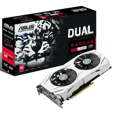

ASUS DUAL-RX480-O4G 4G / 7000MHz 256-битная графическая карта GDDR5 PCI-E3.0