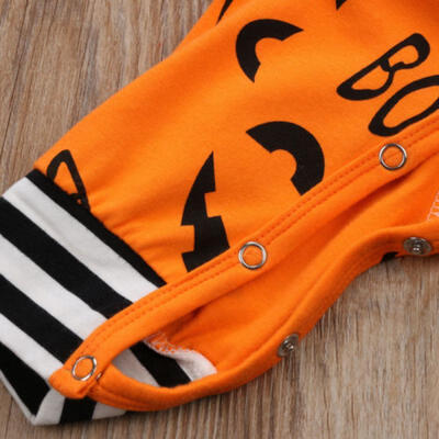 

Pumpkin Kids Baby Boys Girls Halloween Romper Long Sleeve Clothes Outfits New