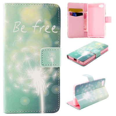 

Green dandelion Design PU Leather Flip Cover Wallet Card Holder Case for SONY Xperia Z5 CompactMini