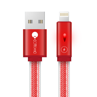 

BIAZE Apple 7/6 / 5s data cable 1.2 red smart power phone charger line power cord support iphone5 / 6s / 7P / SE / ipad air mini M7