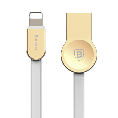 

Baseus zinc alloy data charging cable for Apple 6 iphone6 ​​ 6s 5s 7 charging cable USB mobile phone charger 1 meter champagne gold shell white line