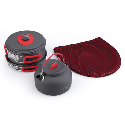 

OUTAD Camping Cookware Outdoor Hiking Cooking Picnic Pan Pot Dishcloth Set