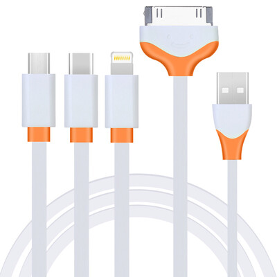 

Capshi Lightning/Micro/Type-c/30-pin charging cable,white and orange