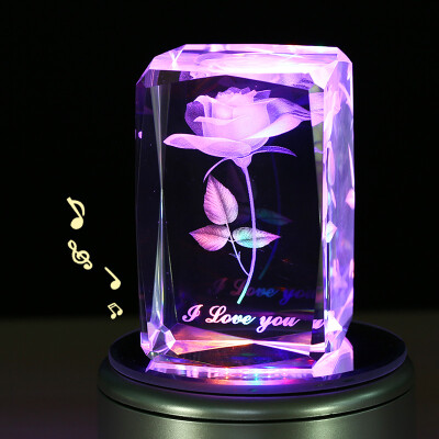

Rumless roses crystal music box pendulum birthday Valentine&39s Day gift send girlfriend wife romantic table white girls creative Tanabata Valentine&39s Day gift