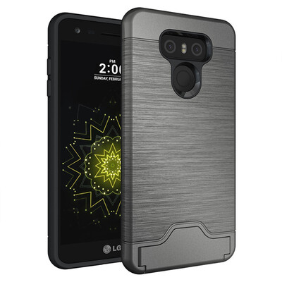

Fivice LG G6 Case TPU all-inclusive anti-drop brushed card with bracket mobile phone case