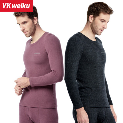 

VKWEIKU Mens Thermal Underwear Mens Thicken  Slim Breathable Qiuyi Qiuku Middle-aged Warm Set Winter Clothes Two-piece Deep Purple XXL