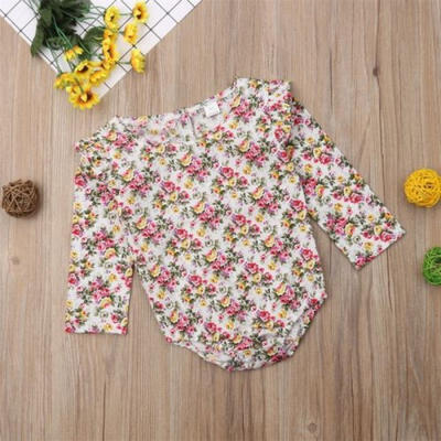 

Newborn Infant Baby Girls Flower Romper Bodysuit Jumpsuit Cotton Clothes