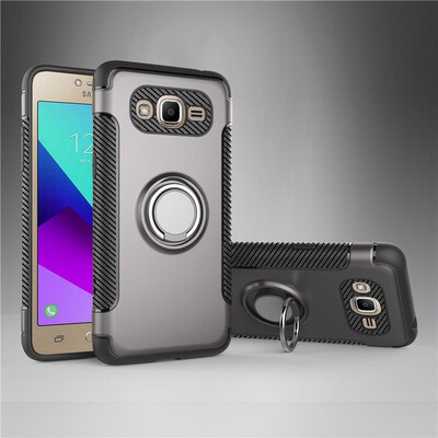

Fivice Samsung Galaxy J2 Prime case PC metal ring shell magnetic car bracket TPU phone case