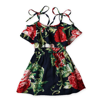 

Summer Toddler Baby Girls Skater Dress Kids Floral Princess Party Dresses Beach