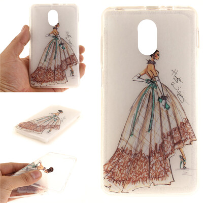 

Hand-painted dress Pattern Soft Thin TPU Rubber Silicone Gel Case Cover for Lenovo K5 Note