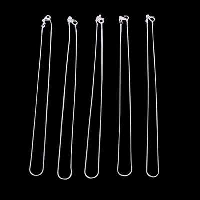 

New Fashion 5pcs Silvery Snake Chain Necklace 16-24 Inch 1.2mm Jewelry Gift