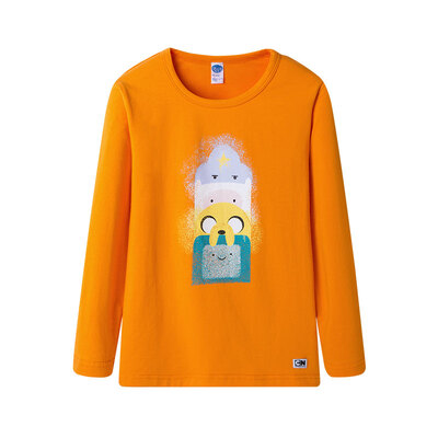 

Three guns dits neutral orange moisturizing elastic cotton children children round neck long sleeve shirt 2C019A0 orange 120