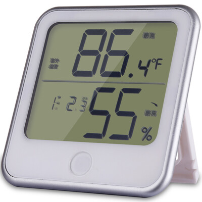 

Effective deli 8959 LCD screen alarm alarm temperature&humidity meter with a probe can be wall can be white