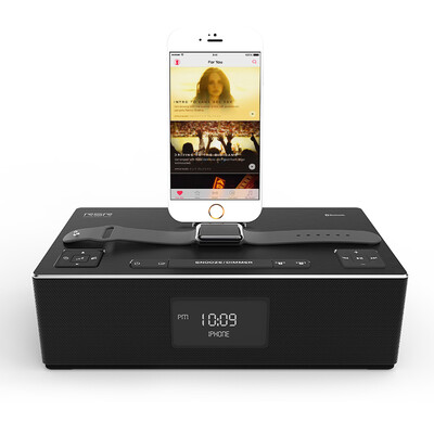 

RSR DS420 Apple Bluetooth Speaker iphone7 6P 5S Phone Charger Player NFC Music Base Audio Home Speaker Alarm Clock Radio Card Speaker Black