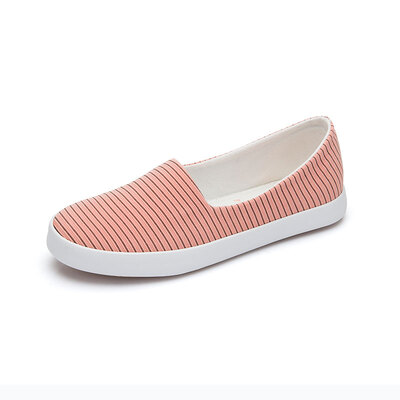 

Yidi (YIDI) женская обувь мода удобные дикие дамы повседневная обувь классические полосы ленивый белый холст обувь Y1678 розовый 36