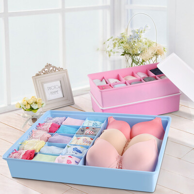 

Ye Ya Yeya plastic underwear storage box bra underwear socks compartment storage box one big two three sets