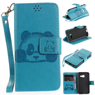 

Небесно-голубой Panda Стиль Тиснение Классический откидная крышка с подставкой Функция и слот кредитной карты для Samsung Galaxy A3 2017/A320