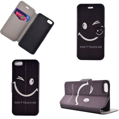 

Naughty Smile Design PU Leather Flip Cover Wallet Card Holder Case for iPhone 5S/SE