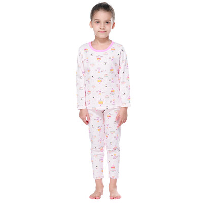 

Red beans (Hodo) girls underwear suit large children cartoon printing autumn clothes Qiuku home service pajamas HD6018 rose 165