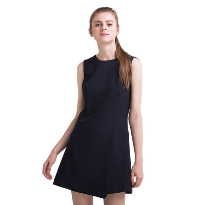 

UR Женский простой и сплошной цвет был тонким платьем без рукавов YU35R7FN2000 темно-синий M