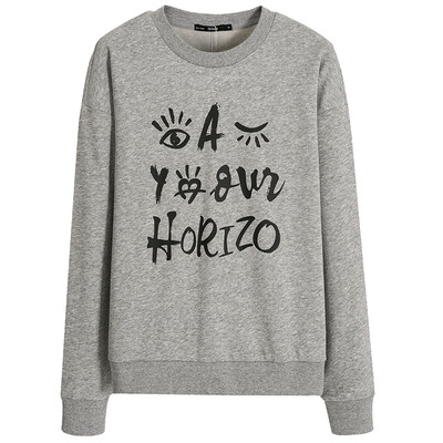 

Semir Lady Sleeve Graffiti Letter Print T-shirt Korean version 19316160215