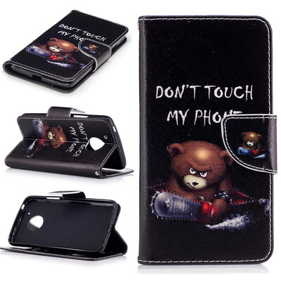 

Bear Design PU Leather Flip Cover Wallet Card Holder Case for Motorola Moto G5