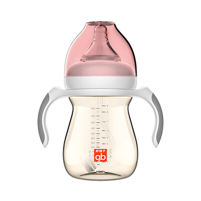 

gb good boy breast milk really wide caliber grip straw PPSU bottle 240ml-pink (small hungry magic series