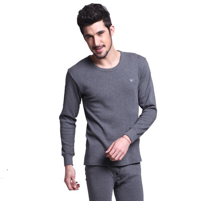 

Seven wolves Qiuyi Qiuku mens cotton thermal underwear cotton round neck thin section cotton sweater set 8001 Navy XL