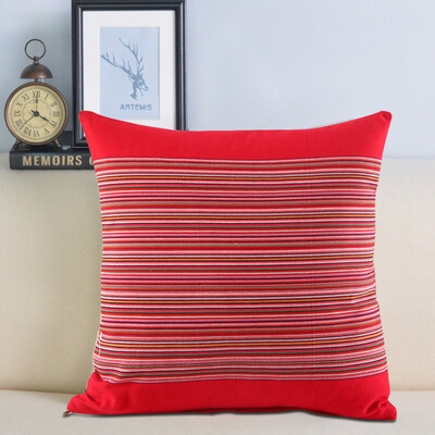 

Green Reed Cotton Cotton Blanket Cloth Pillow Pillow Office Car Pillow Pillow with Core 45x45cm Striped Red