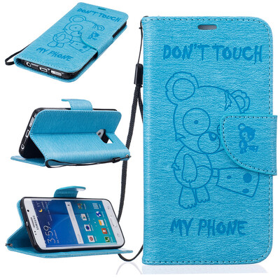 

Light Blue Bear Embossed PU Leather Wallet Case Classic Flip Cover with Stand Function and Credit Card Slot for SAMSUNG GALAXY S7