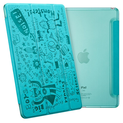 

ESR) Apple iPad Air2 / 6 protective cover / shell light fall three fold bracket holster Q series green dynamic Superman [Not applicable iPad Air and iPad2