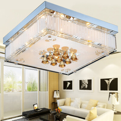 

NVC Ceiling Lamps Living Room Lamps Bedroom Lamps Led Lamps Can Be Controlled Crystal Lamps Square Light Color Adjustable (9 E27 light sources to be distributed separately