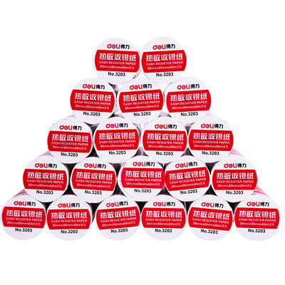 

Deli 80mm 80mm thermal cash register paper cash register printing paper supermarket small ticket printing paper 59 m volume 40 box 3203