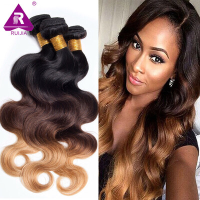 

Peruvian Body Wave Virgin Hair Ombre Hair Bundles Wet&Wavy Ombre Human Hair Blonde 3 Tone Weave Peruvian Ombre Body Wave 3PCS