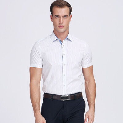 

lienridy Мужская деловая рубашка с коротким рукавом, хлопок