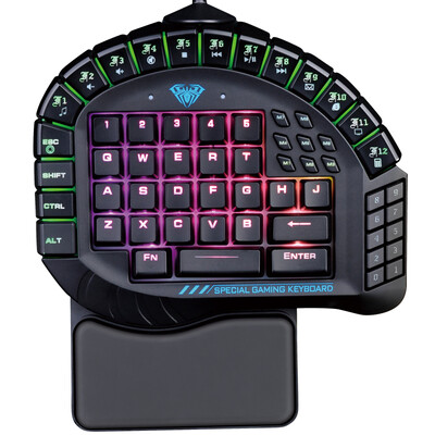 

Trolley (AULA) controls the custom RGB one-hand mechanical keyboard green axis