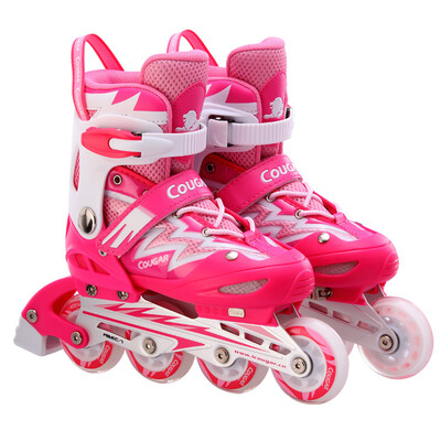 

Couples COUGAR skates children&39s roller skates men&women adjustable roller skates lightning single shoes MZS835L-12 pink L code