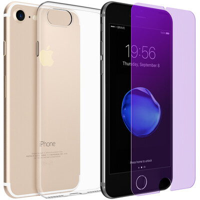 

【2 комплекта】 BIAZE iPhone7 / 8 корпус мобильного телефона Apple 7/8 закаленная пленка 0,28 мм анти-синяя стеклянная пленка + свежий защитный рукав-костюм JK139