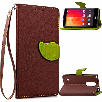 

Brown Design PU Leather Flip Cover Wallet Card Holder Case for LG Magna
